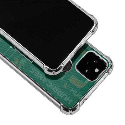 University of Miami U Hurricanes Google Pixel 5 Clear Case